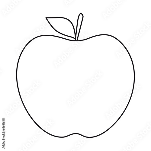 apple line vector illustration