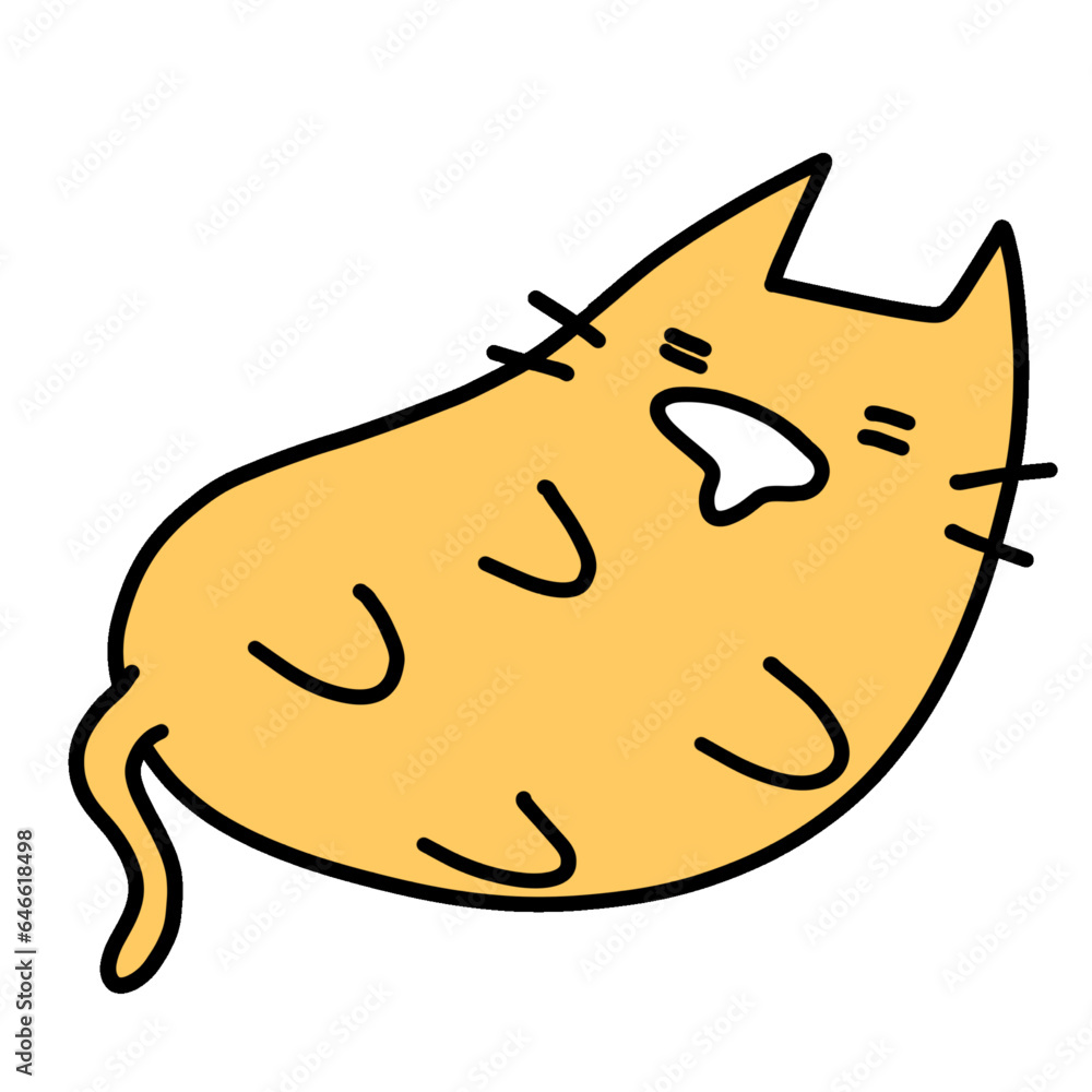 cute lazy cat transparent background vector illustration