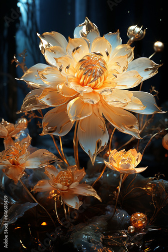 Elegant golden flowers
