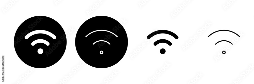 Wifi icon set. signal vector icon. Wireless icon vector Wifi icon set. signal vector icon. Wireless icon vector