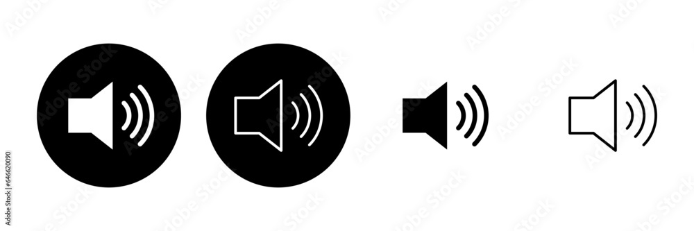 Speaker icon set. volume icon vector. loudspeaker icon vector. sound symbol