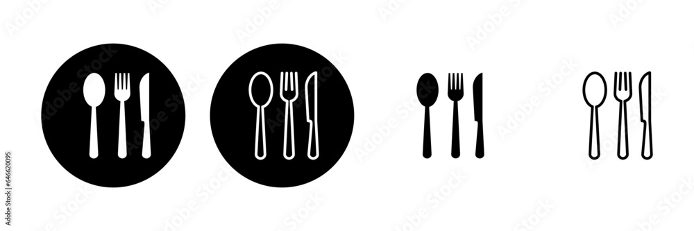 spoon and fork icon set. spoon, fork and knife icon vector. restaurant icon spoon and fork icon set. spoon, fork and knife icon vector. restaurant icon