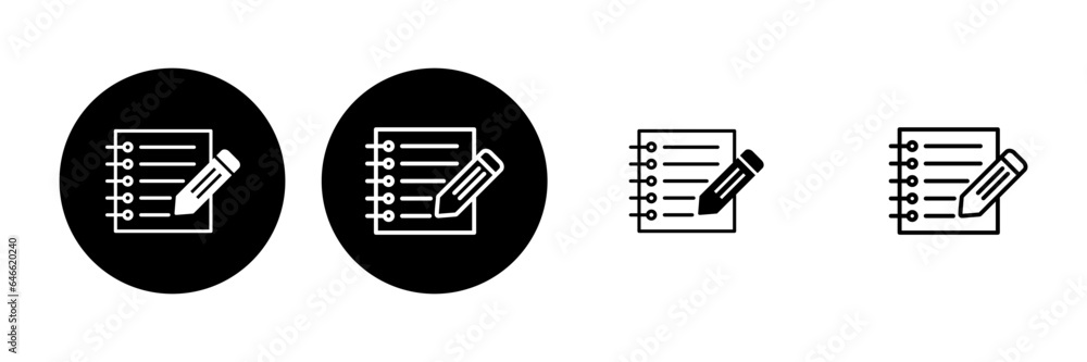 Note icon set. notepad icon vector Note icon set. notepad icon vector