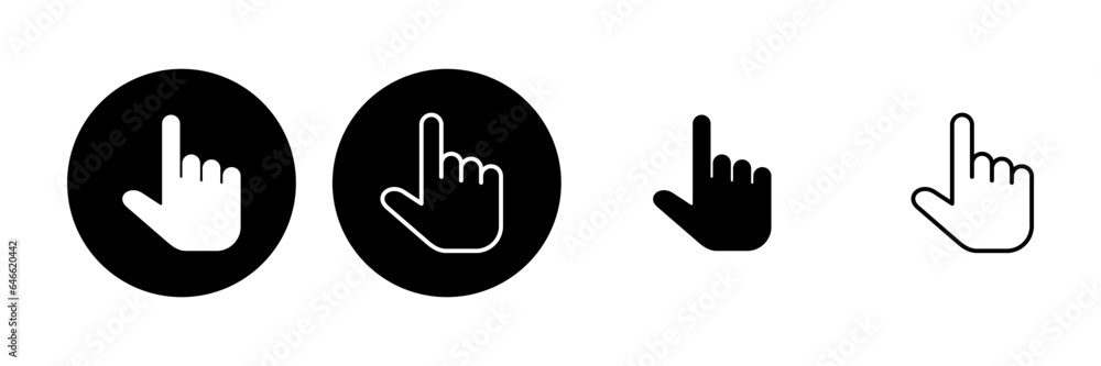 Obraz premium Hand icon set. hand vector icon, palm,click