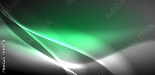 Neon-lit waves surge across background, mesmerizing dance of luminescence and motion. Dynamic backdrop captures essence of energy and modern aesthetics