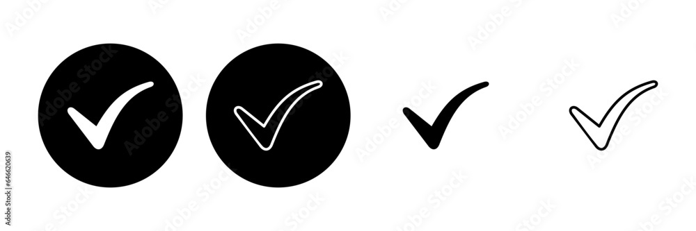 Check mark set. Check mark icon. Tick mark symbol vector Check mark set. Check mark icon. Tick mark symbol vector