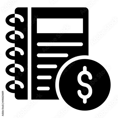 Accounting Book solid glyph icon