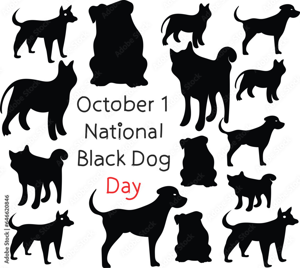 national black dog day is celebrated every year on 1 cotober. Stock