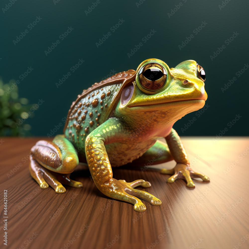 a cute 3d frog with a unique motif a cute 3d frog with a unique motif