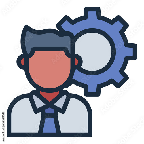 Businessman Management filled line icon