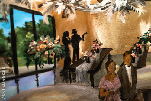 wedding painting of the singers hired for entertainment at wedding reception