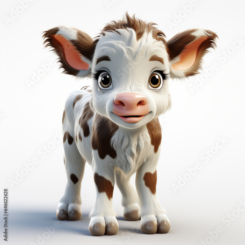 3d cartoon cute cow