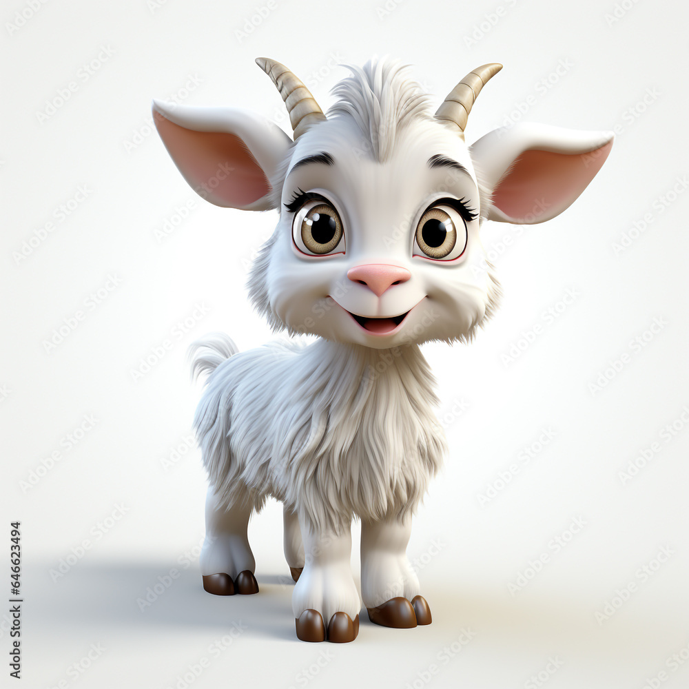 3d cartoon cute goat 3d cartoon cute goat
