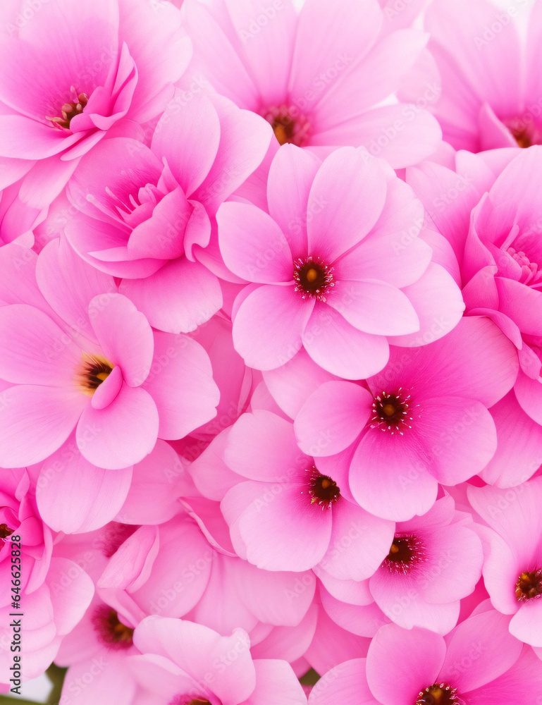 close up of pink hydrangea flowers