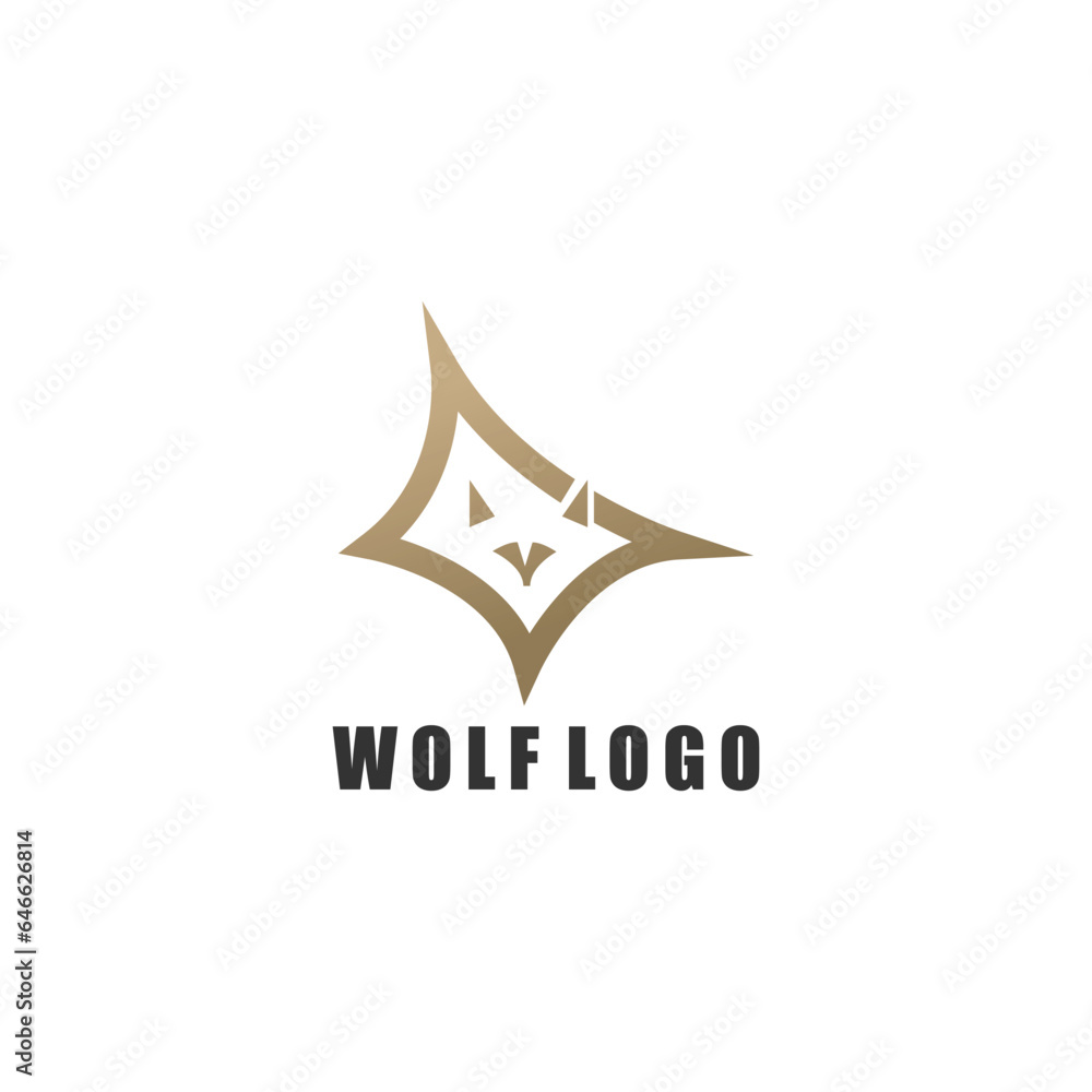 Obraz premium Abstract luxury wolf head logo design template