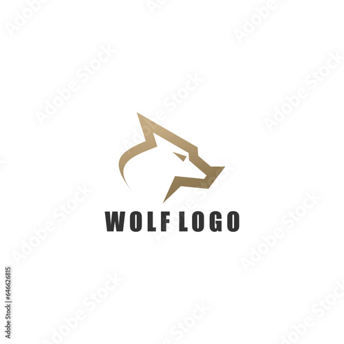 Abstract luxury wolf head logo design template