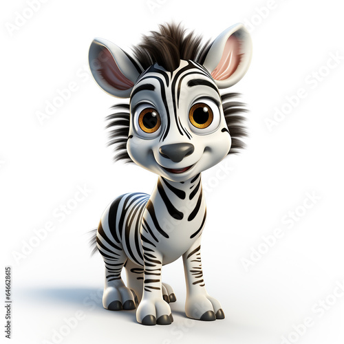 3d cartoon cute zebra