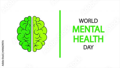 Mental health day world brain, art video illustration. photo