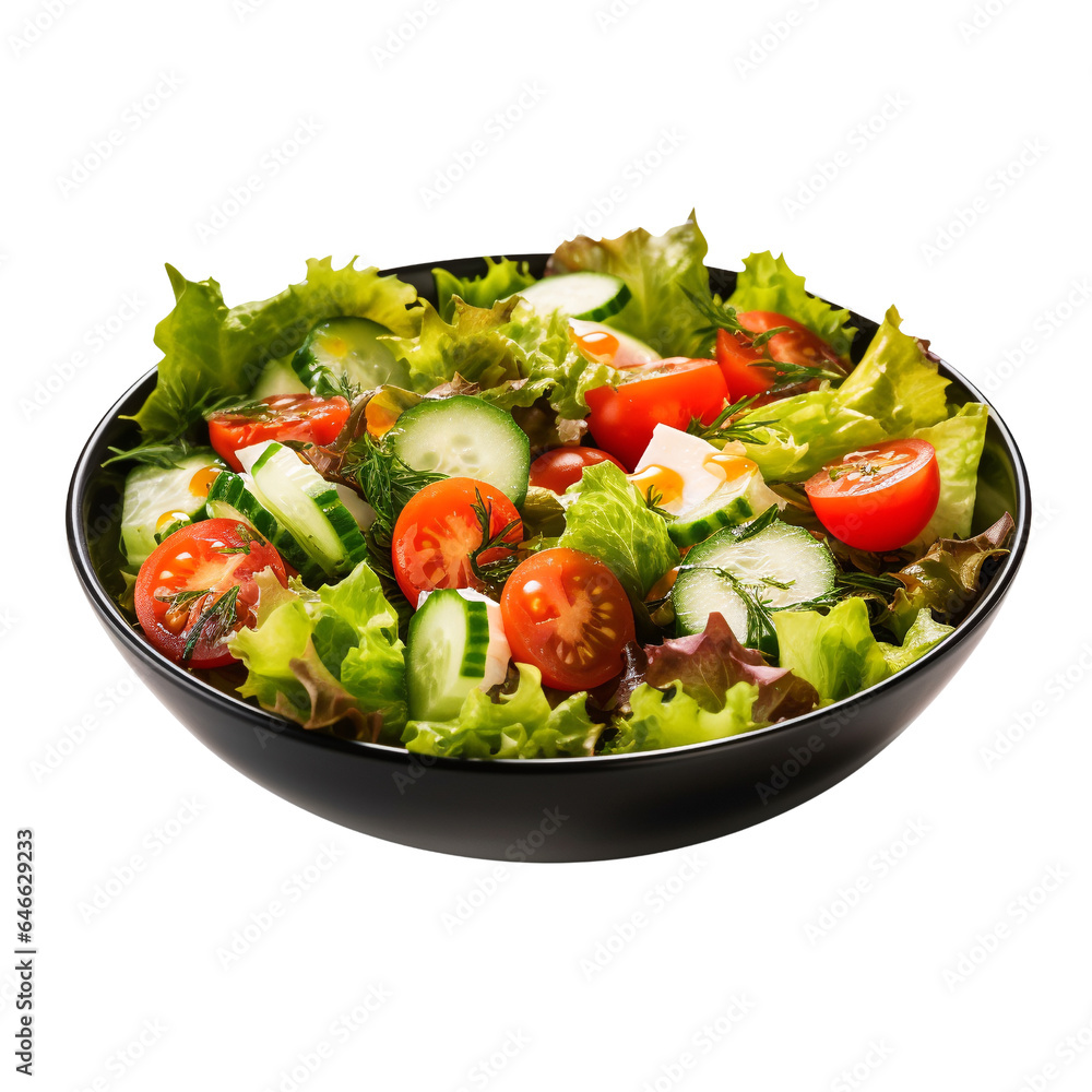 vegetable salad on white
