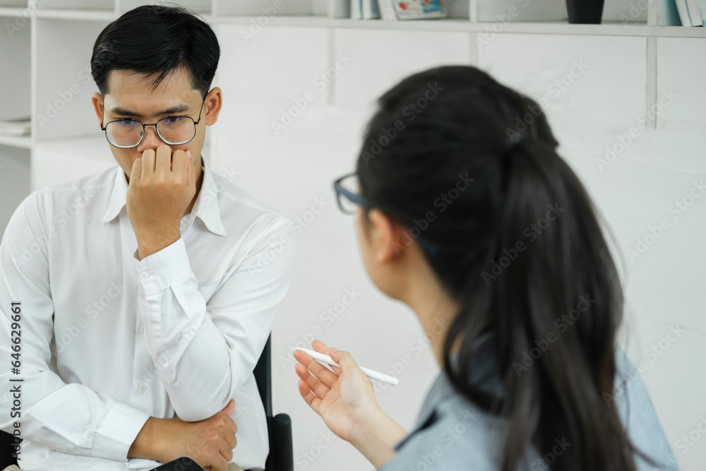 Healthcare concept of professional psychologist doctor consult in psychotherapy session or counsel diagnosis health. Healthcare concept of professional psychologist doctor consult in psychotherapy session or counsel diagnosis health.