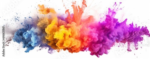 Abstract colorful splashes on white background.Generative AI © @_ greta