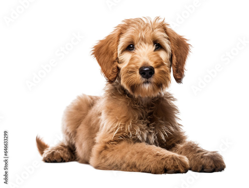 A Shepadoodle is a mixed-breed dog that is a cross between a German Shepherd and a Standard Poodle. © krit