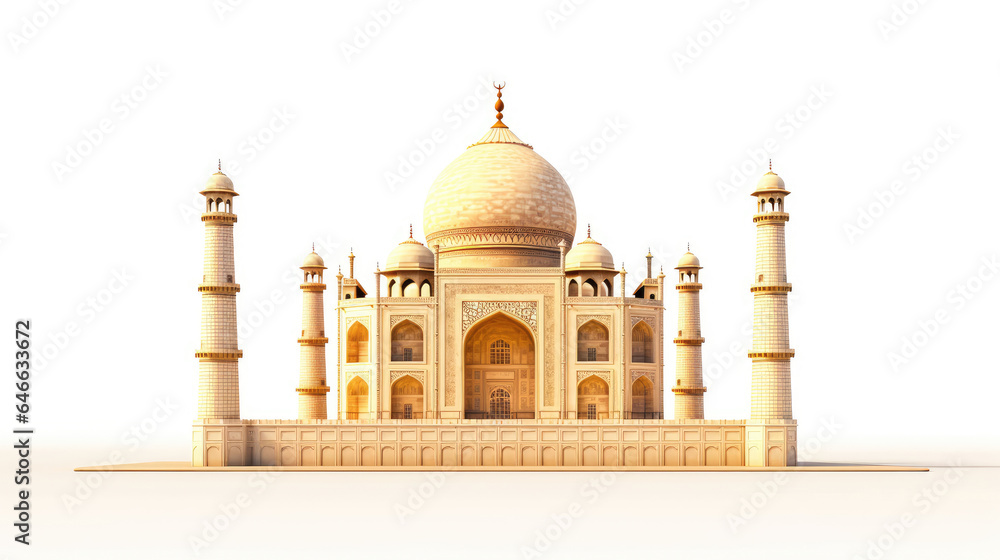 Taj Mahal on white background