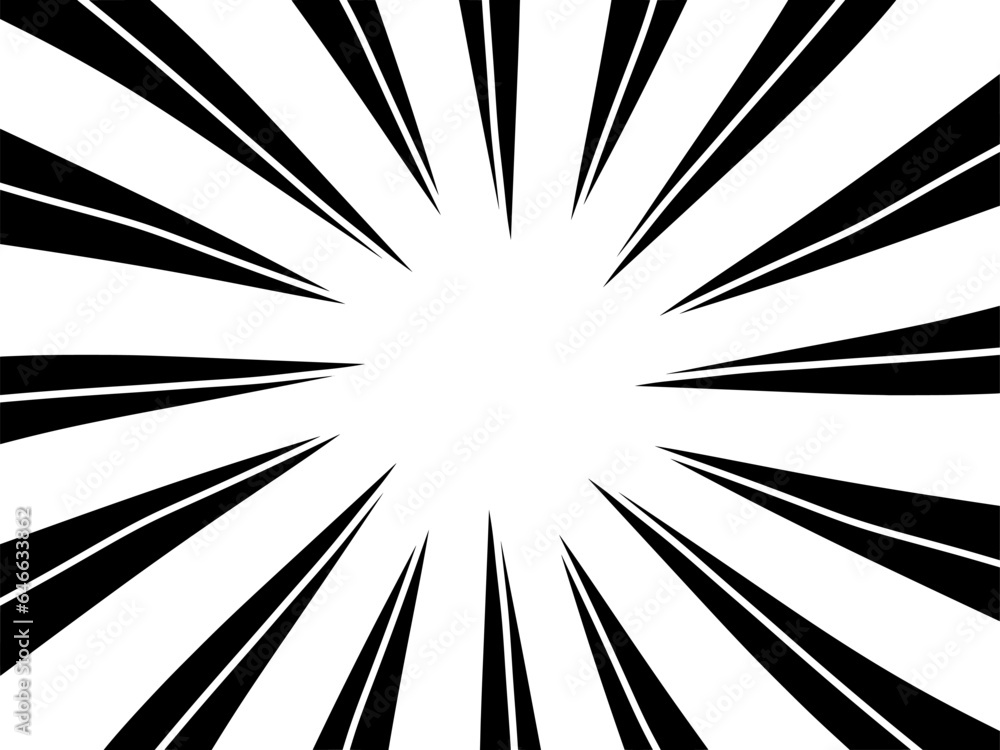 Obraz premium black and white sun rays shape