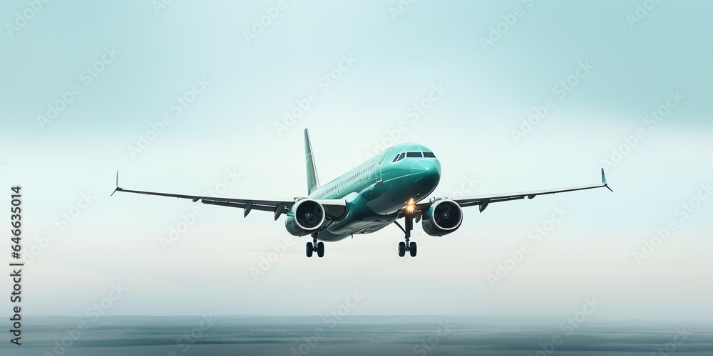 Fototapeta premium An airplane flying against the sky
