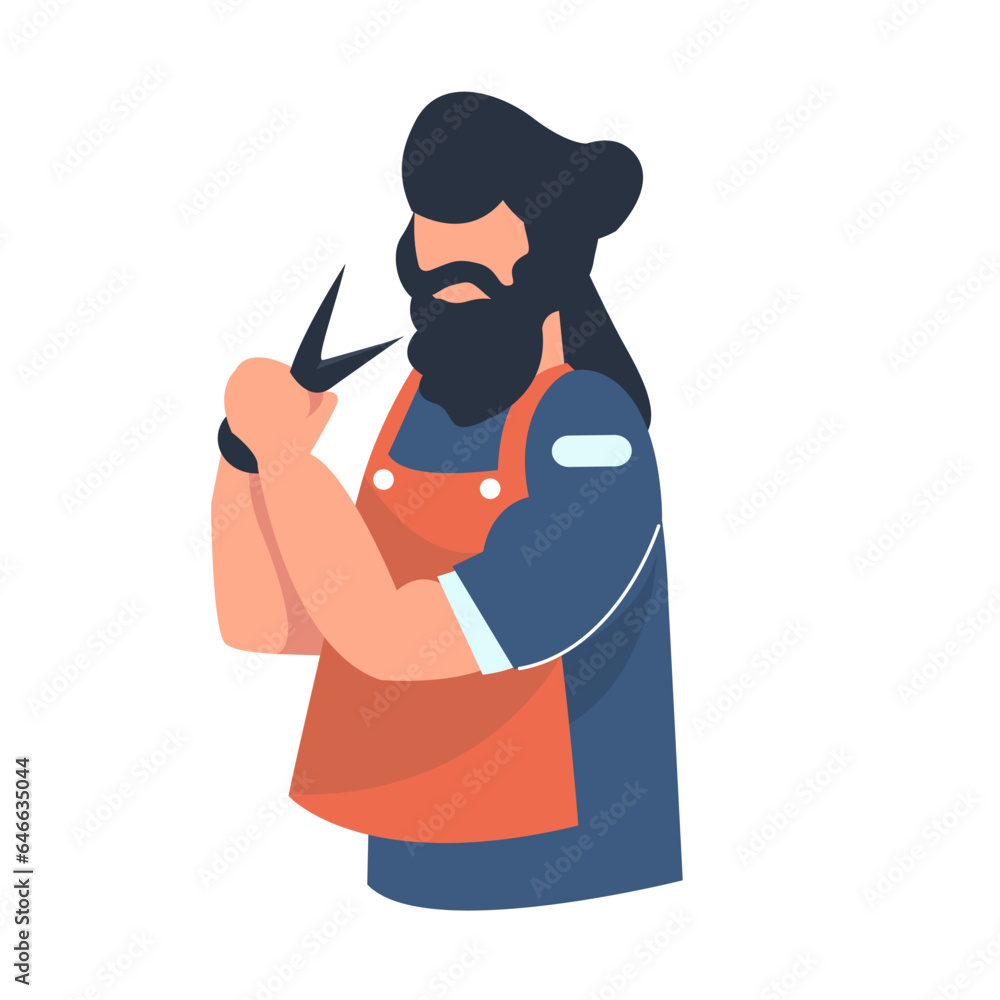 barberman of professions character outline Icons