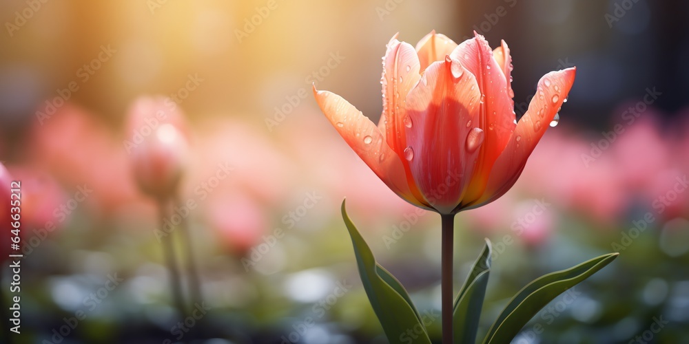 Tulips with copy space background