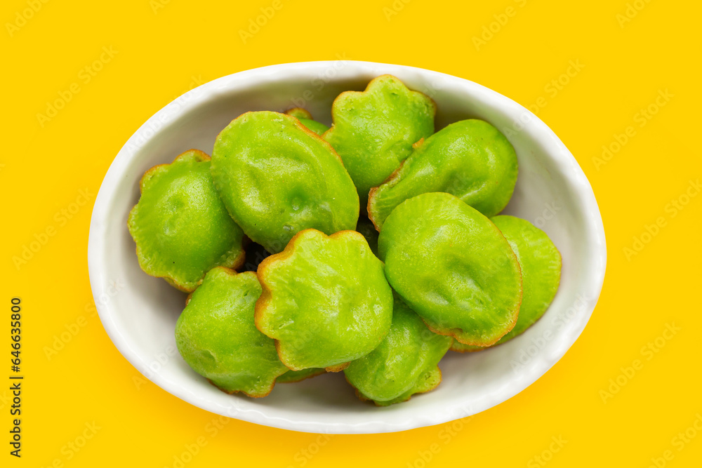 Kanom Krok Singapore, Pandans hot cake. Thai dessert Kanom Krok Singapore, Pandans hot cake. Thai dessert