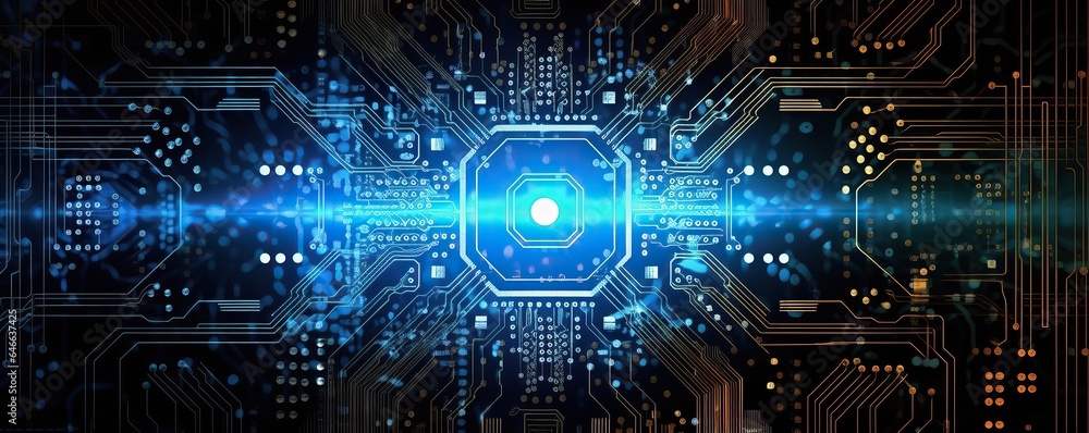 hi-tech digital background in blue color.Generative AI hi-tech digital background in blue color.Generative AI