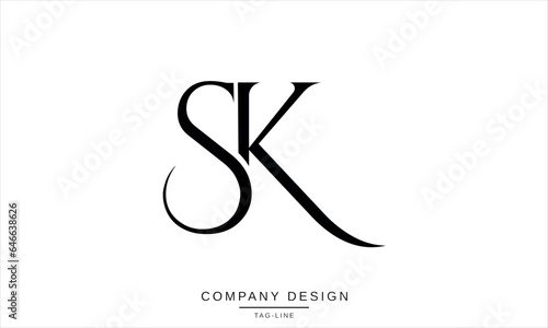 SK, KS, Abstract Letters Logo Monogram