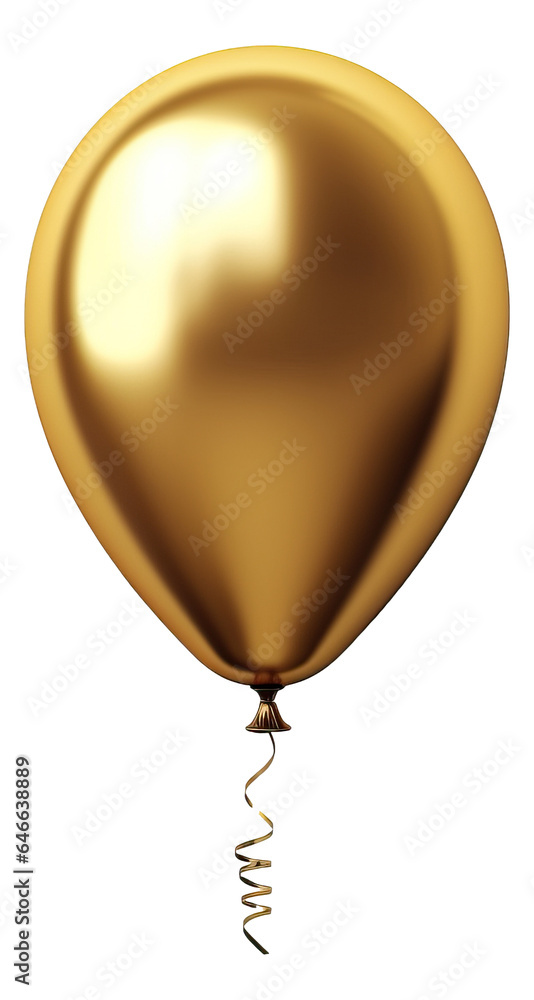 Golden balloon isolated.