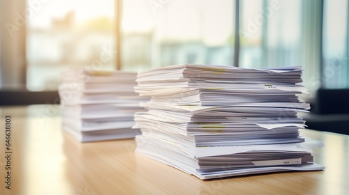 A Stack of Invoices Ready for Processing in a Business Office
