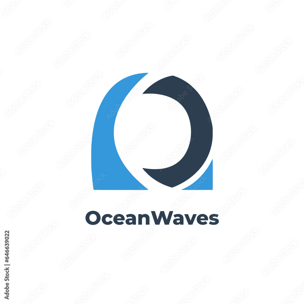 OceanWaves - Highlights the letter C with a blue and ocean concept in the vector logo design template. OceanWaves - Highlights the letter C with a blue and ocean concept in the vector logo design template.