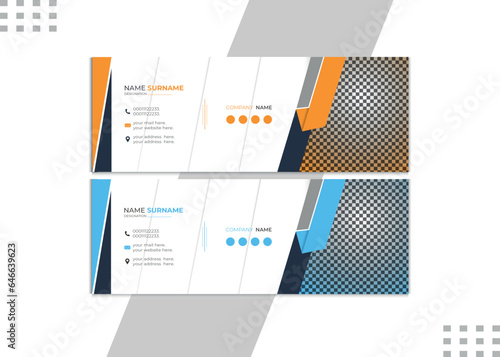 Business Email Signature Design Template Email Signature Design Template Business Email Signature Design Template Modern and minimalist or email footer template. Blue bundle email signature design.	
