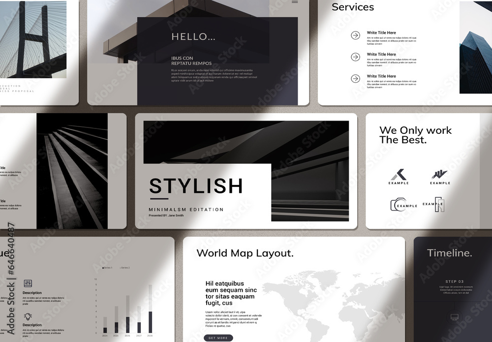 Minimal Strategy Presentation Stock Template | Adobe Stock