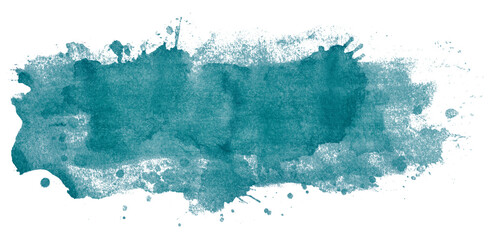 Green watercolor background. Artistic hand paint. Isolated on transparent background.