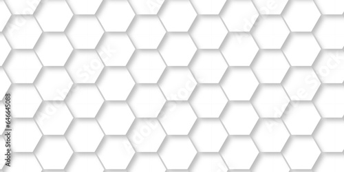 Seamless pattern with hexagons White Hexagonal Background. Computer digital drawing, background with hexagons, abstract background. 3D Futuristic abstract honeycomb mosaic white background. geometric.