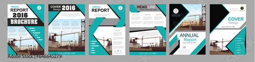 Roll Up Banner blue business Construction annual report brochure flyer design template vector