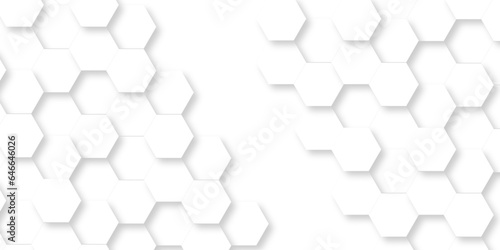 Fototapeta Naklejka Na Ścianę i Meble -  Seamless pattern with hexagons White Hexagonal Background. Computer digital drawing, background with hexagons, abstract background. 3D Futuristic abstract honeycomb mosaic white background. geometric.