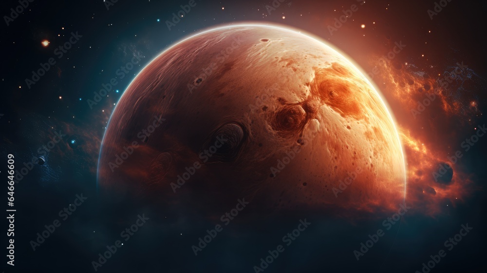 Obraz premium Illustration of Jupiter in space.