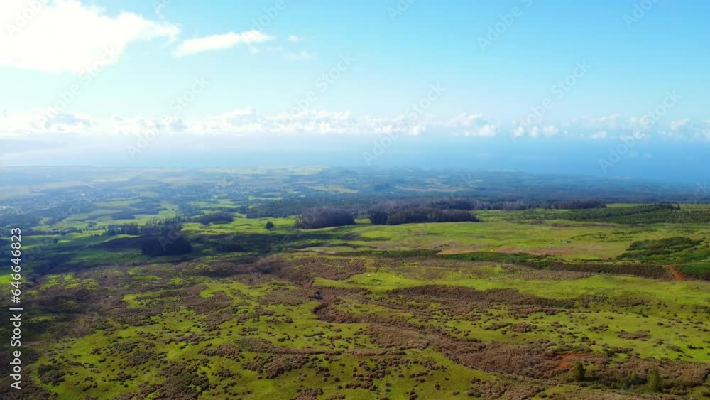 Aerial view of the mountains in Maui Island in Hawaii