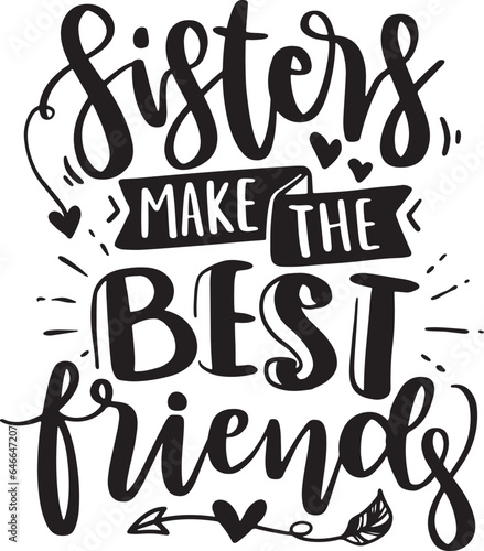 Friendship SVG Design, Besties Friends Quotes, Typography T-Shirt Design Vector, Isolated On White Background