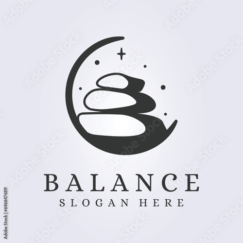 balance stone balancing logo icon symbol background vector illustration design