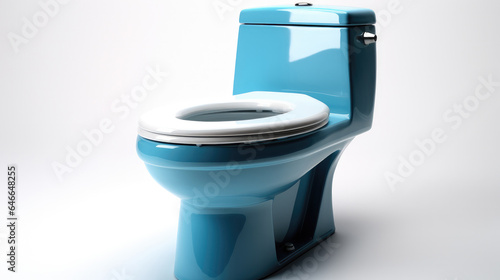 Toilet Bowl blue on white background.