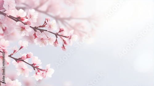 Beautiful pink sakura flowers, spring background © Artyom