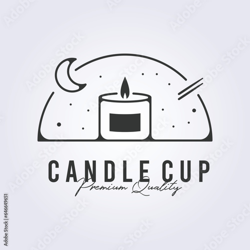 candle light logo minimalist simple icon symbol vector illustration design